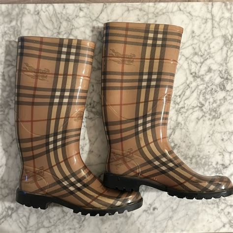 burberry tall rain boot haymarket|Shoes .